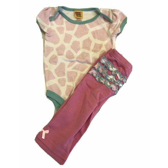 Chicka Chicka Boom Baby Girl's Pink Ruffle Outfit size 6-9 months - Picture 1 of 11